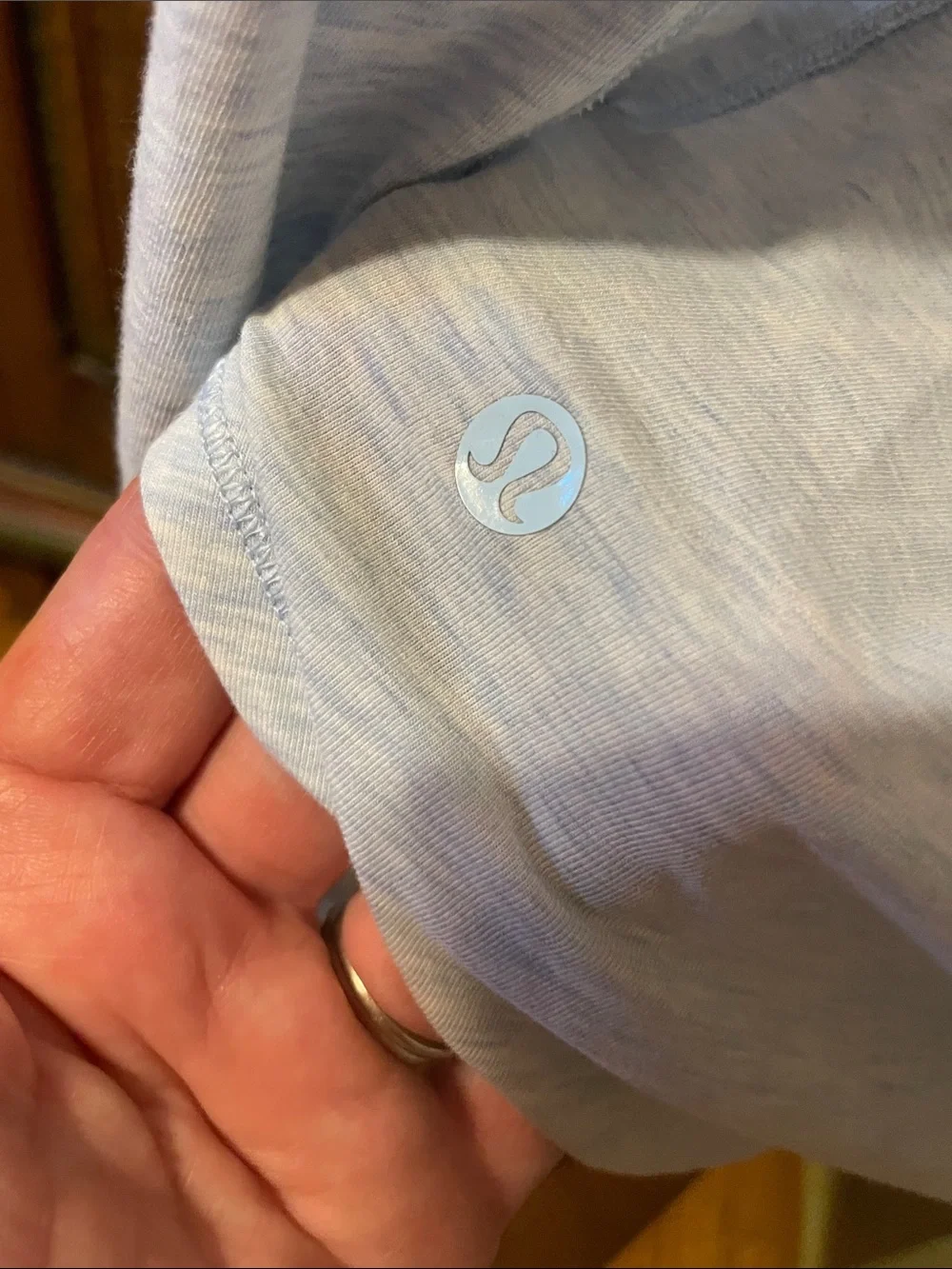 lululemon athletica Light Blue Long Sleeve Scoop Neck Top
